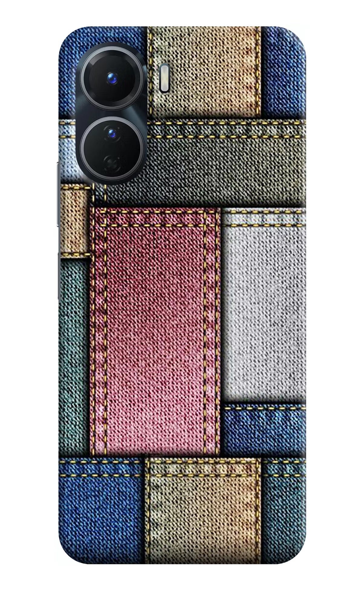 Multicolor Jeans Vivo Y16 Hard Case Back Cover by Casekaro