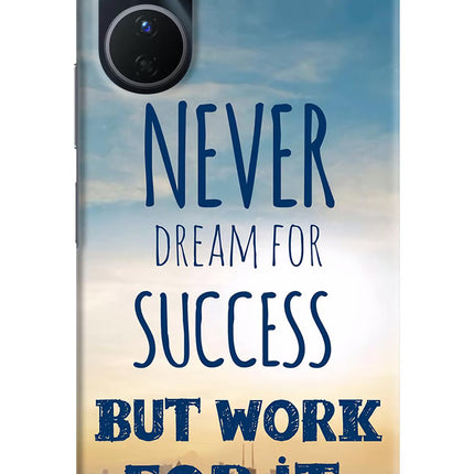 Never Dream For Success But Work For It Vivo Y16 Hard Case Back Cover by Casekaro