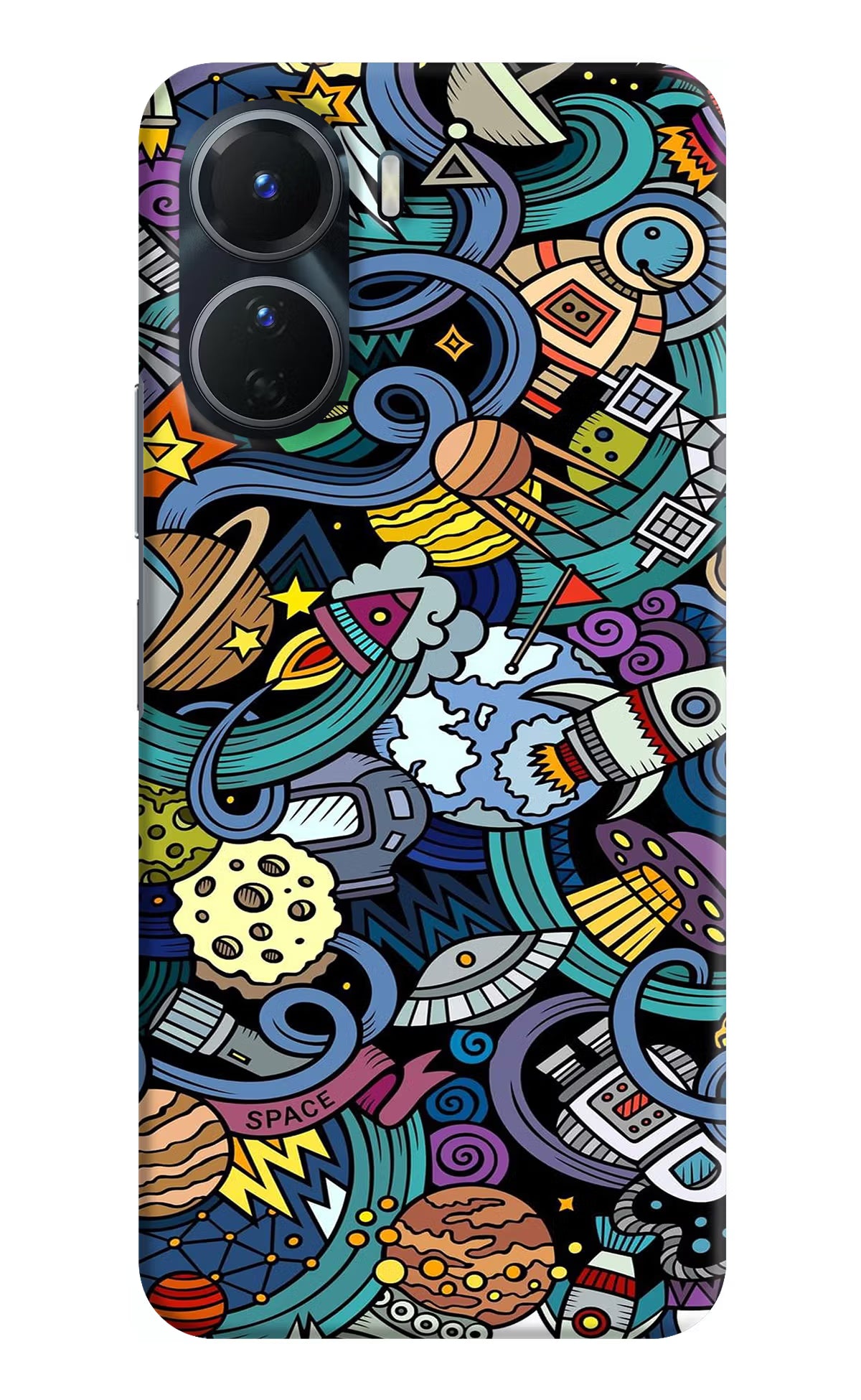 Space Abstract Vivo Y16 Hard Case Back Cover by Casekaro