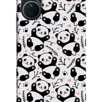 Cute Panda Vivo Y16 Hard Case Back Cover by Casekaro