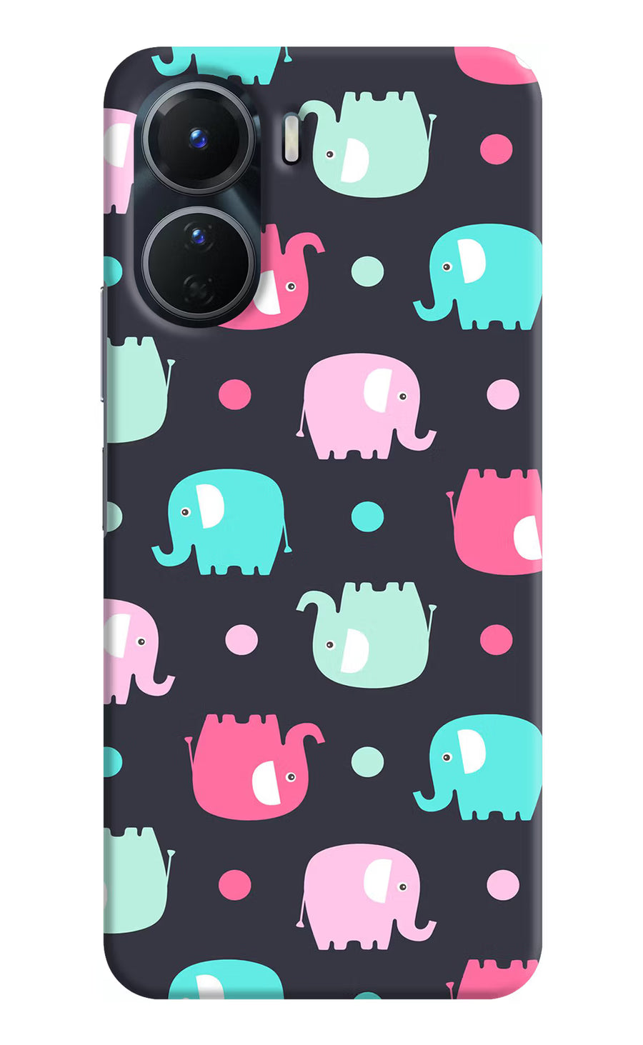 Elephants Vivo Y16 Back Cover, Hard case