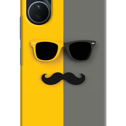 Sunglasses with Mustache Vivo Y16 Hard Case Back Cover by Casekaro