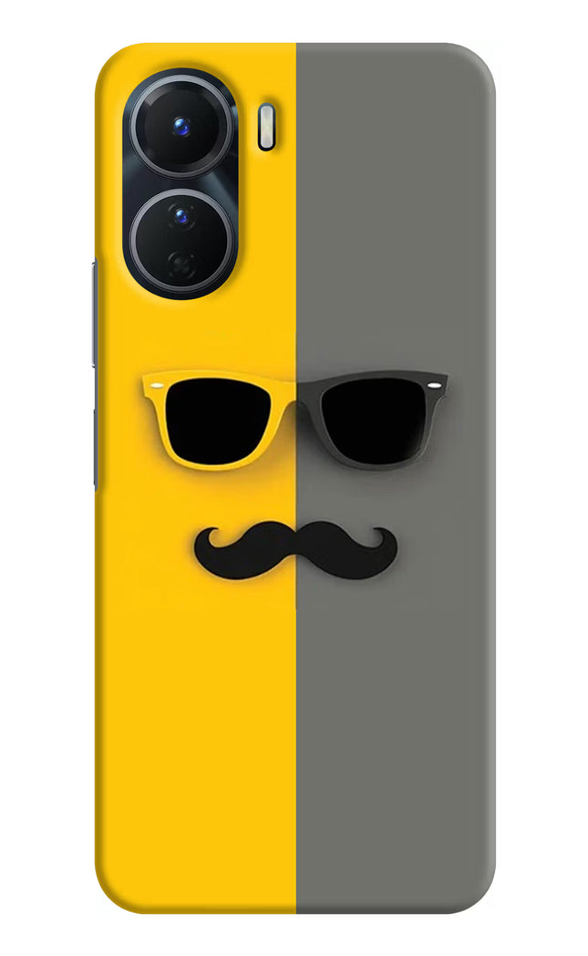Sunglasses with Mustache Vivo Y16 Hard Case Back Cover by Casekaro