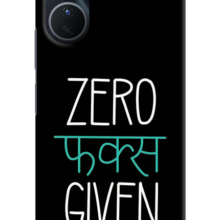 Zero Fucks Given Vivo Y16 Hard Case Back Cover by Casekaro