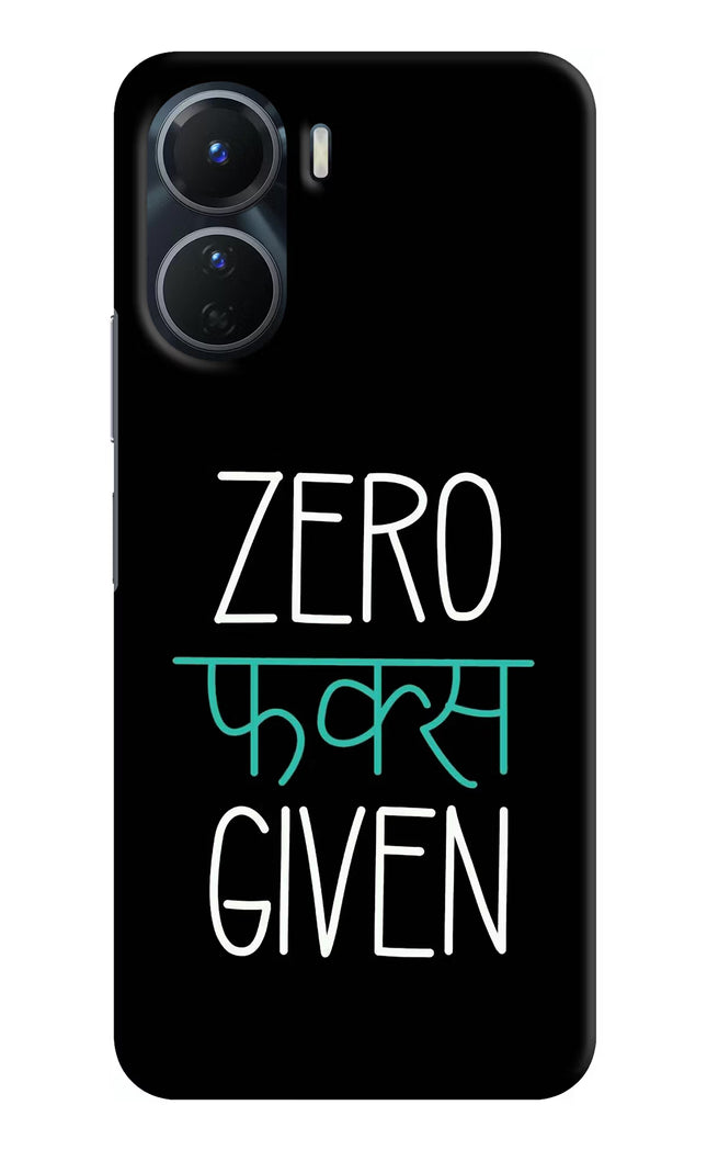 Zero Fucks Given Vivo Y16 Hard Case Back Cover by Casekaro