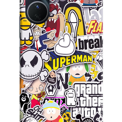Sticker Bomb Vivo Y16 Hard Case Back Cover by Casekaro
