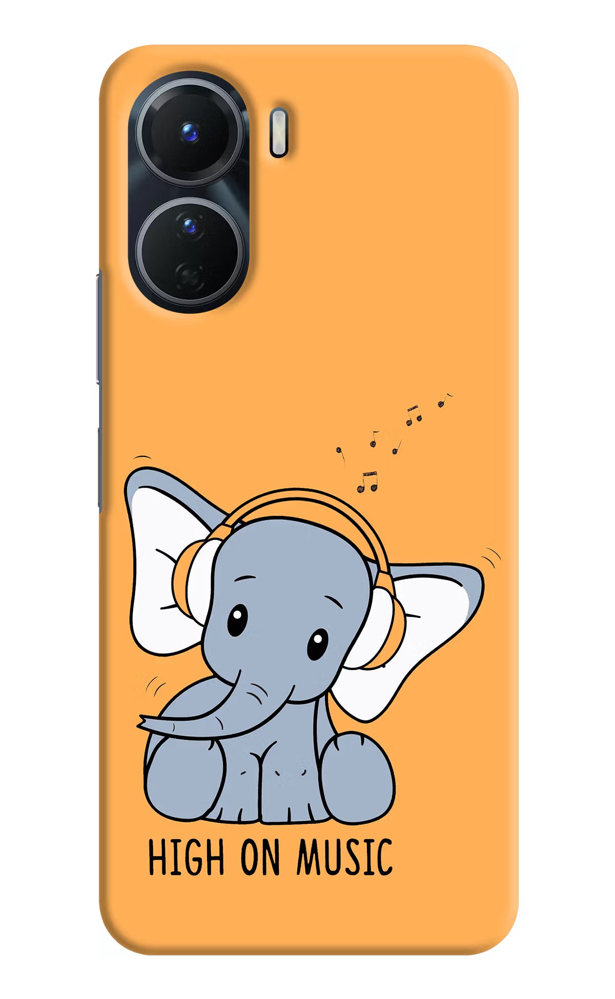 High On Music Vivo Y16 Hard Case Back Cover by Casekaro