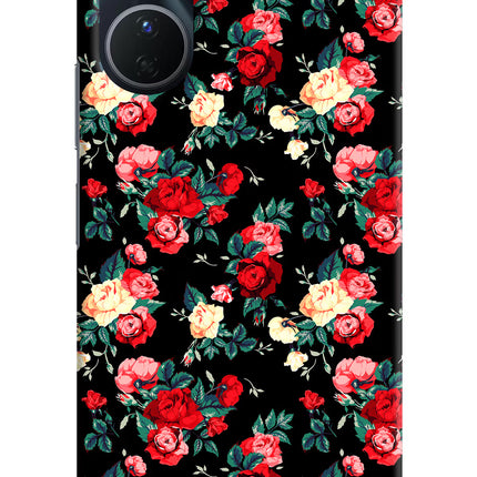 Rose Pattern Vivo Y16 Hard Case Back Cover by Casekaro