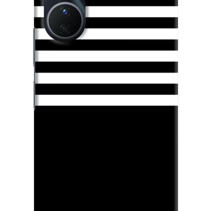 Black and White Print Vivo Y16 Hard Case Back Cover by Casekaro