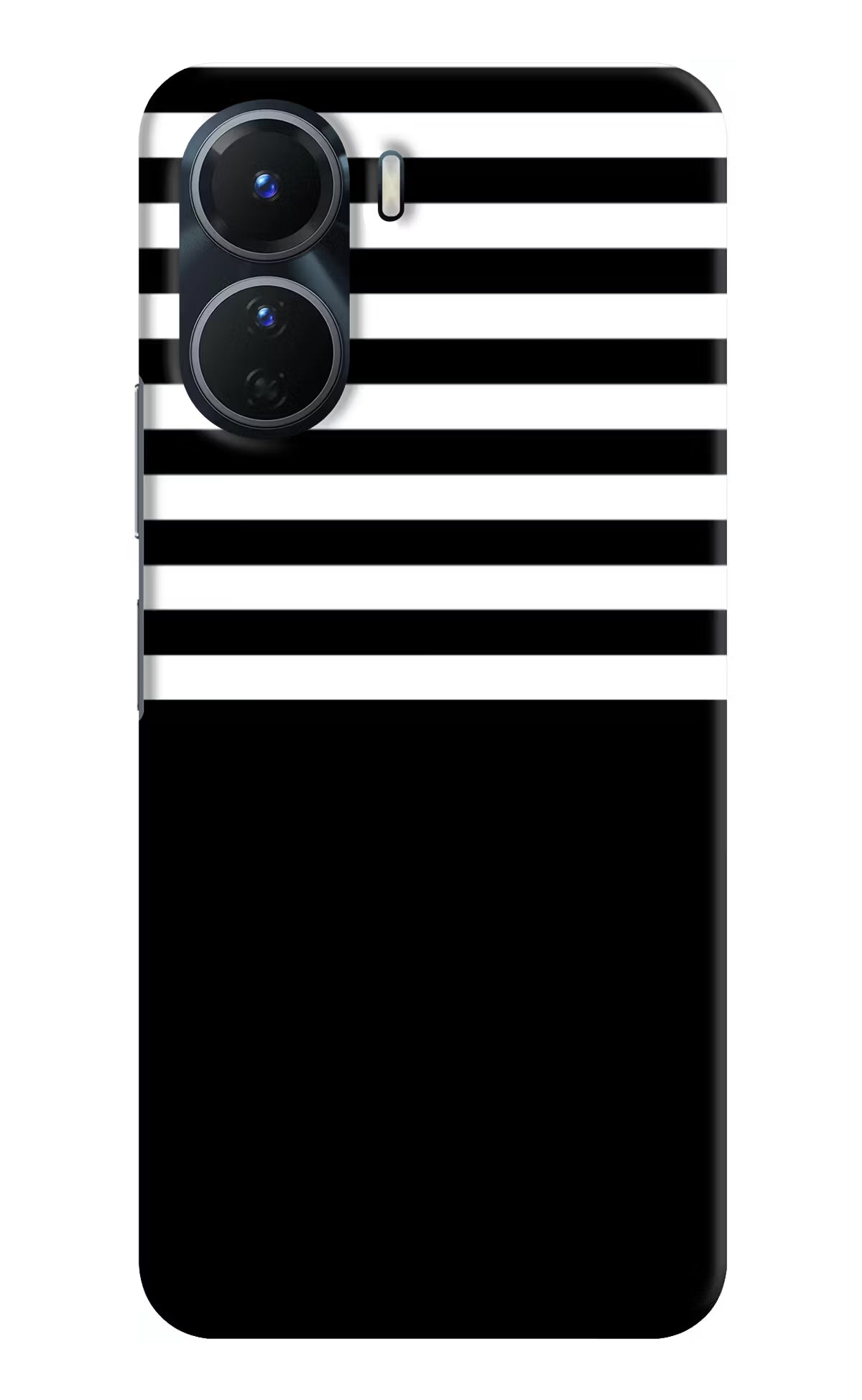 Black and White Print Vivo Y16 Hard Case Back Cover by Casekaro