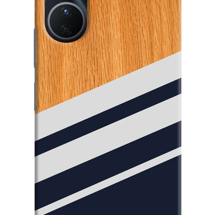 Blue and white wooden Vivo Y16 Hard Case Back Cover by Casekaro