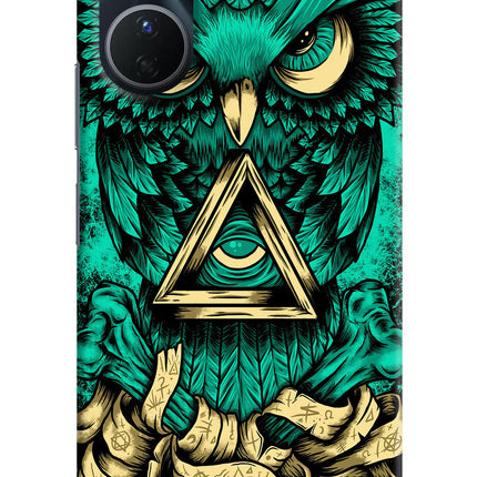 Green Owl Vivo Y16 Hard Case Back Cover by Casekaro