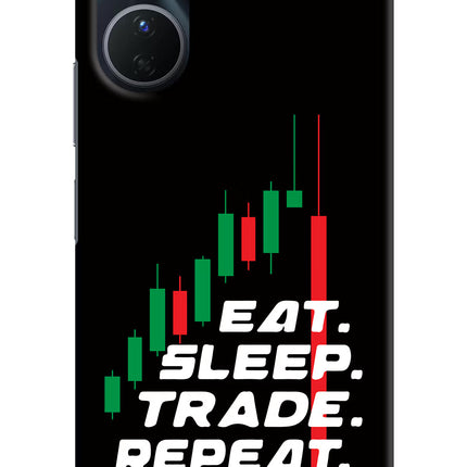 Eat Sleep Trade Repeat Vivo Y16 Hard Case Back Cover by Casekaro