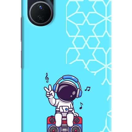 Cute Astronaut Chilling Vivo Y16 Hard Case Back Cover by Casekaro