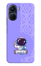 Cute Astronaut Chilling Vivo Y16 Hard Case Back Cover by Casekaro