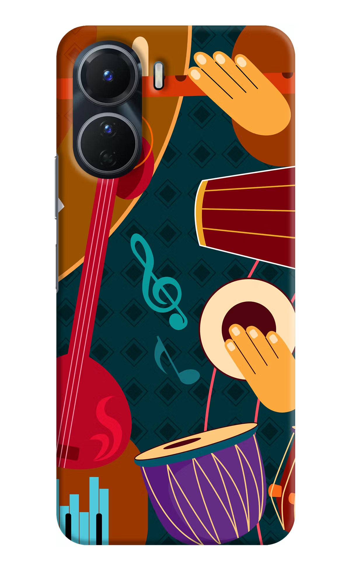 Music Instrument Vivo Y16 Hard Case Back Cover by Casekaro