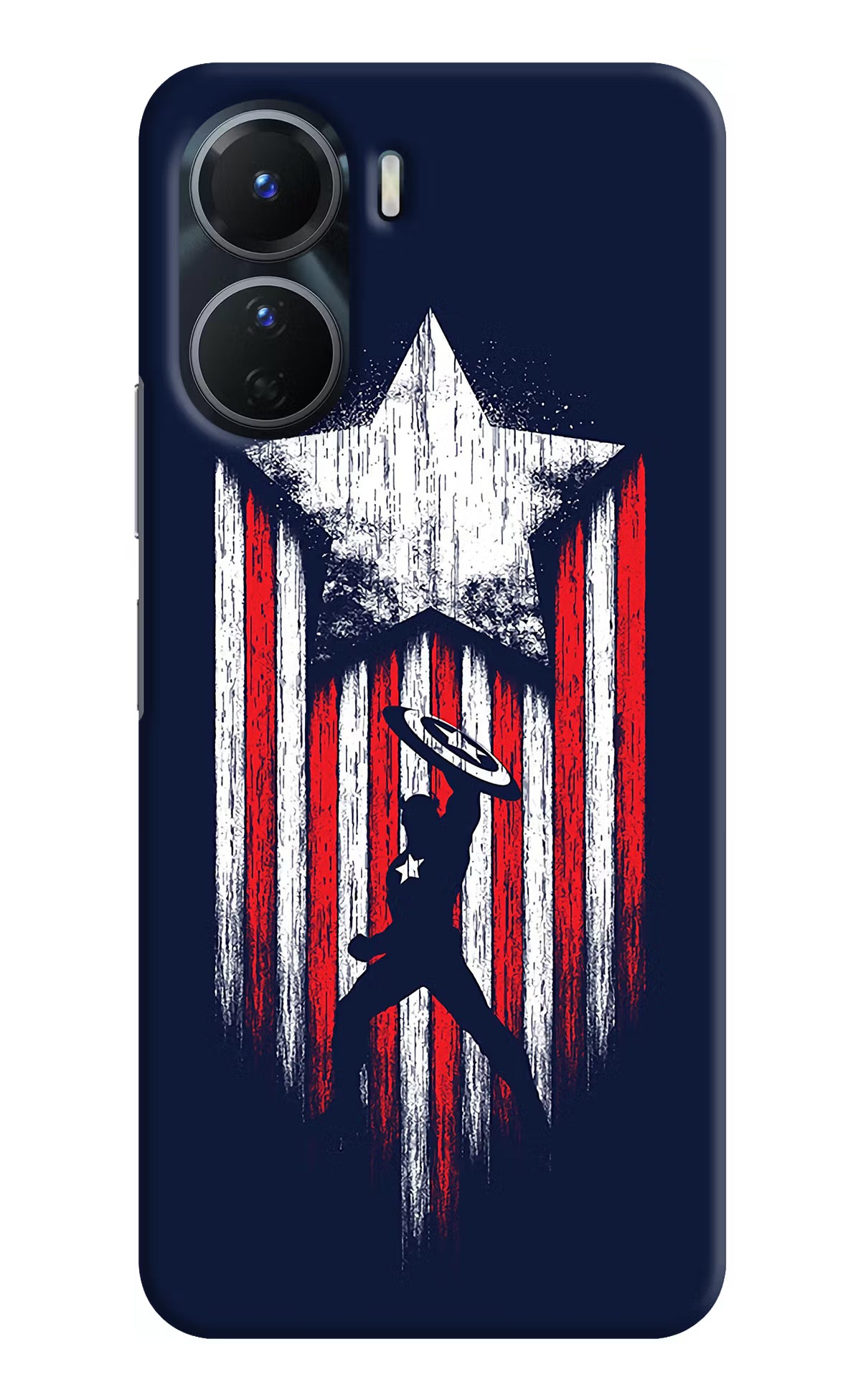 Captain America Marvel Art Vivo Y16 Hard Case Back Cover by Casekaro