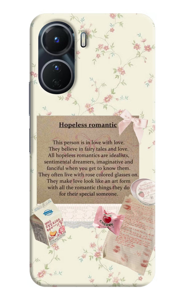 Hopeless Romantic Vivo Y16 Hard Case Back Cover by Casekaro