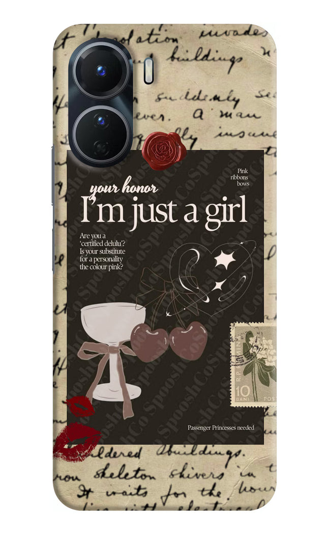 I am just a girl Vivo Y16 Hard Case Back Cover by Casekaro
