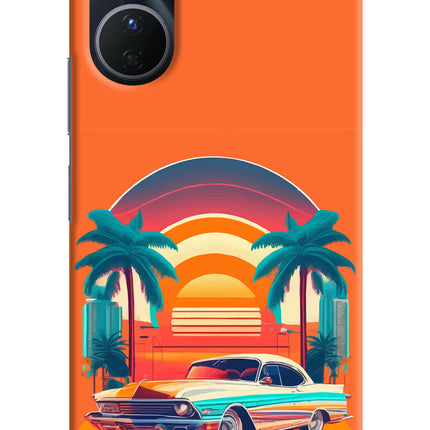 Palm Drive 80s Vivo Y16 Hard Case Back Cover by Casekaro