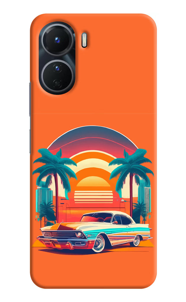 Palm Drive 80s Vivo Y16 Hard Case Back Cover by Casekaro