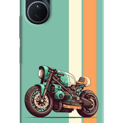 Striped Moto Drift Vivo Y16 Hard Case Back Cover by Casekaro