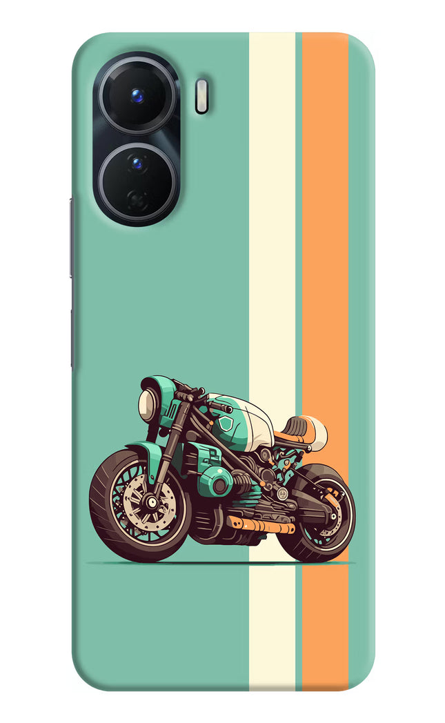 Striped Moto Drift Vivo Y16 Hard Case Back Cover by Casekaro