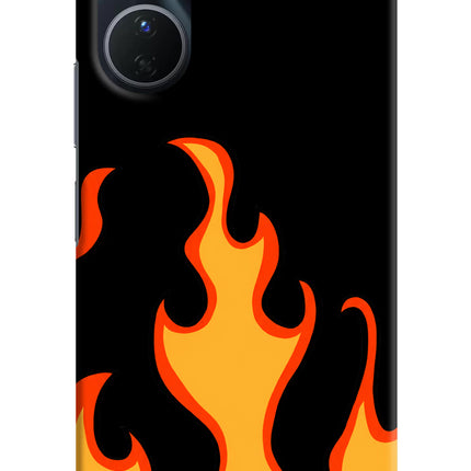 Fired Up – Black Vivo Y16 Hard Case Back Cover by Casekaro