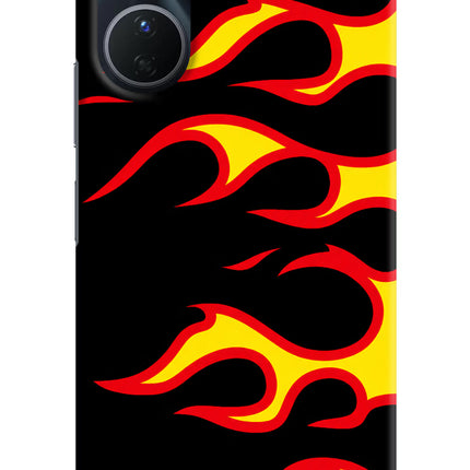 Side Sweep Flames Vivo Y16 Hard Case Back Cover by Casekaro