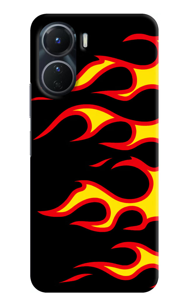 Side Sweep Flames Vivo Y16 Hard Case Back Cover by Casekaro