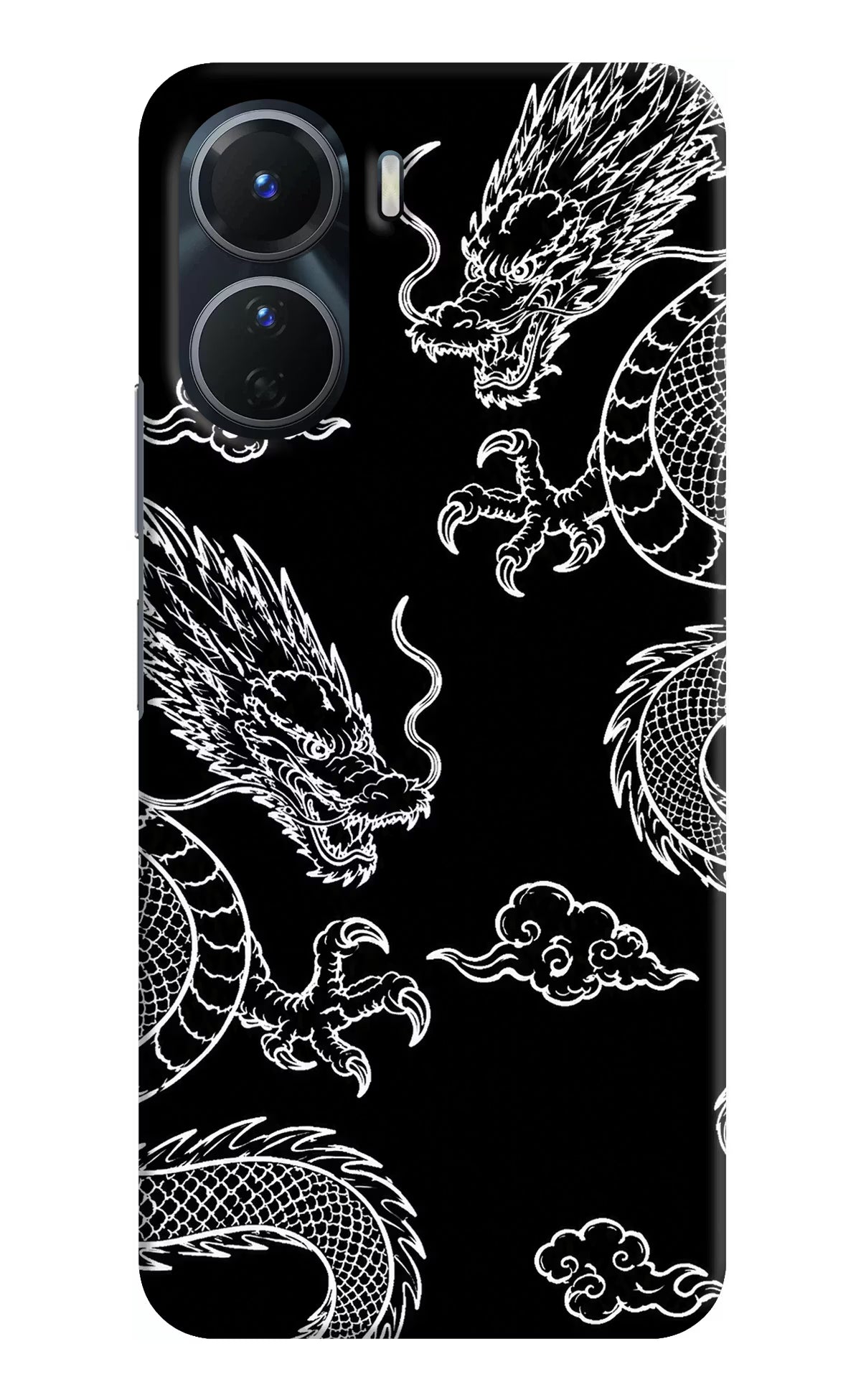 Twin Dragons Vivo Y16 Hard Case Back Cover by Casekaro