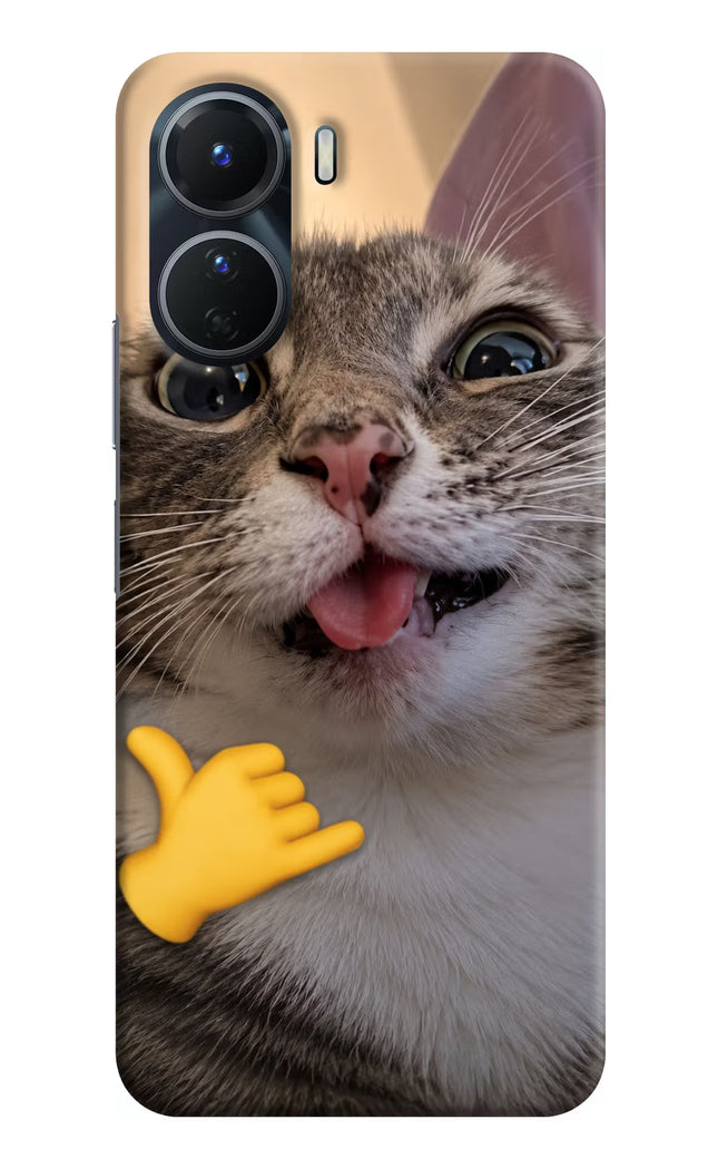 Silly Cat Call Vivo Y16 Hard Case Back Cover by Casekaro