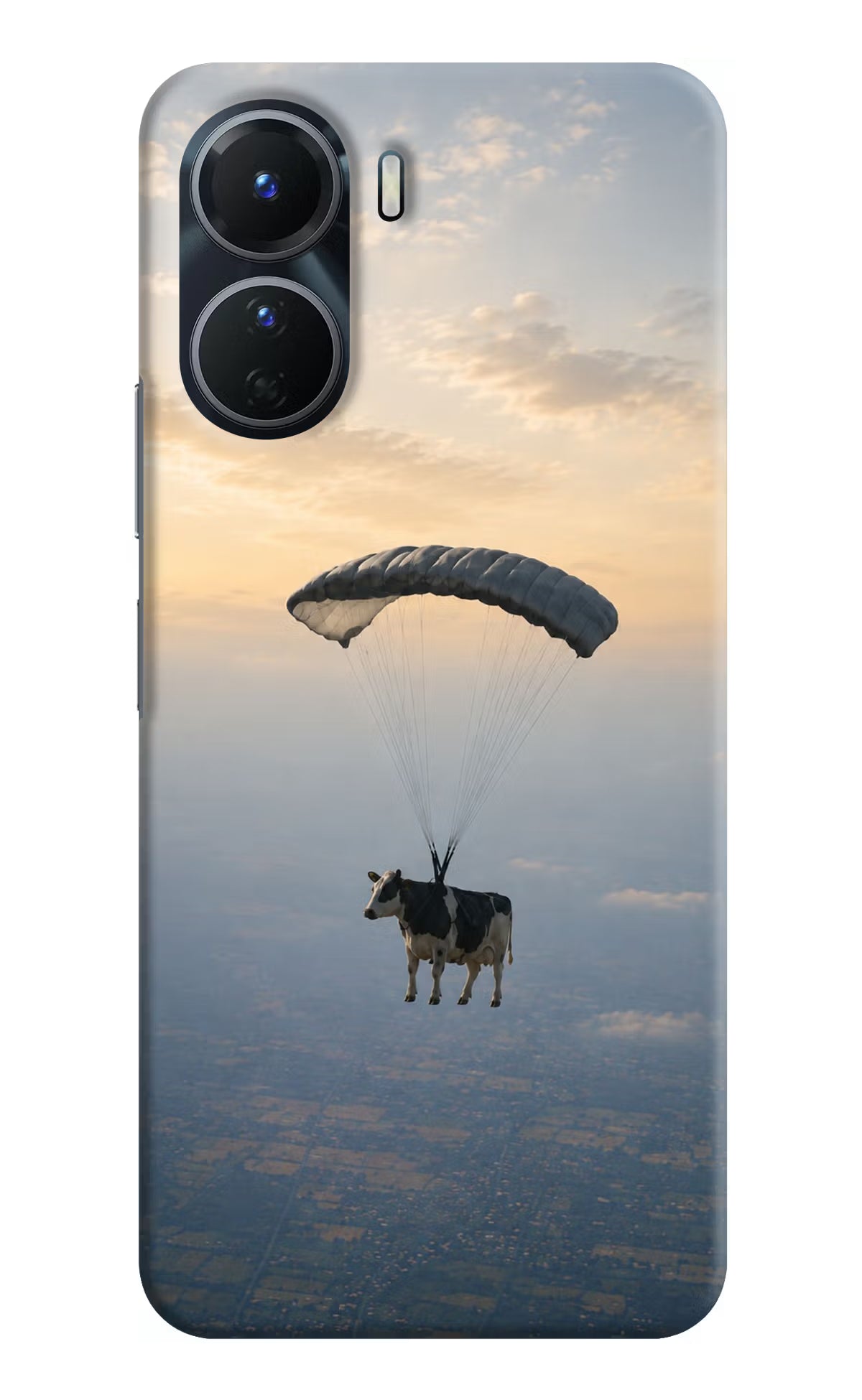 Skydiving Cow Vivo Y16 Back Cover