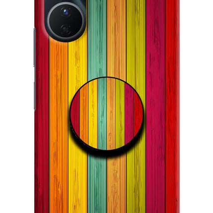 Multicolor Wooden Vivo Y16 Pop Case by Casekaro