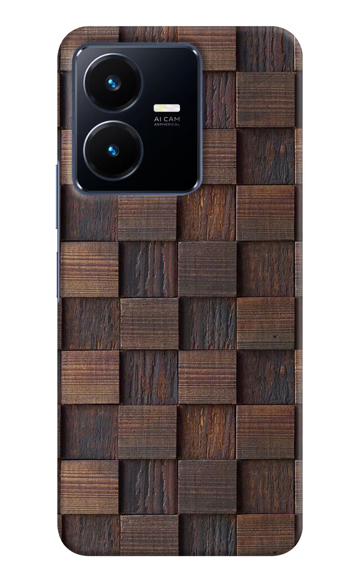 Wooden Cube Design Vivo Y22 Hard Case Back Cover by Casekaro