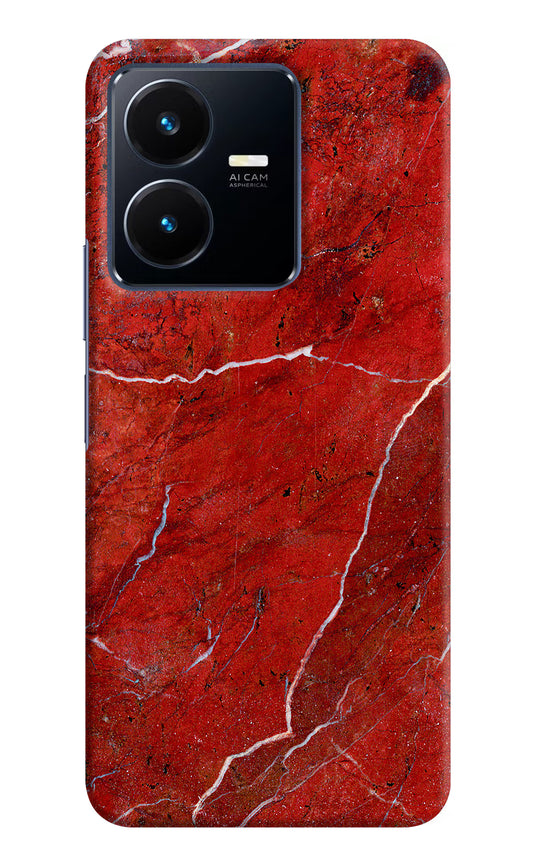 Red Marble Design Vivo Y22 Hard Case Back Cover by Casekaro