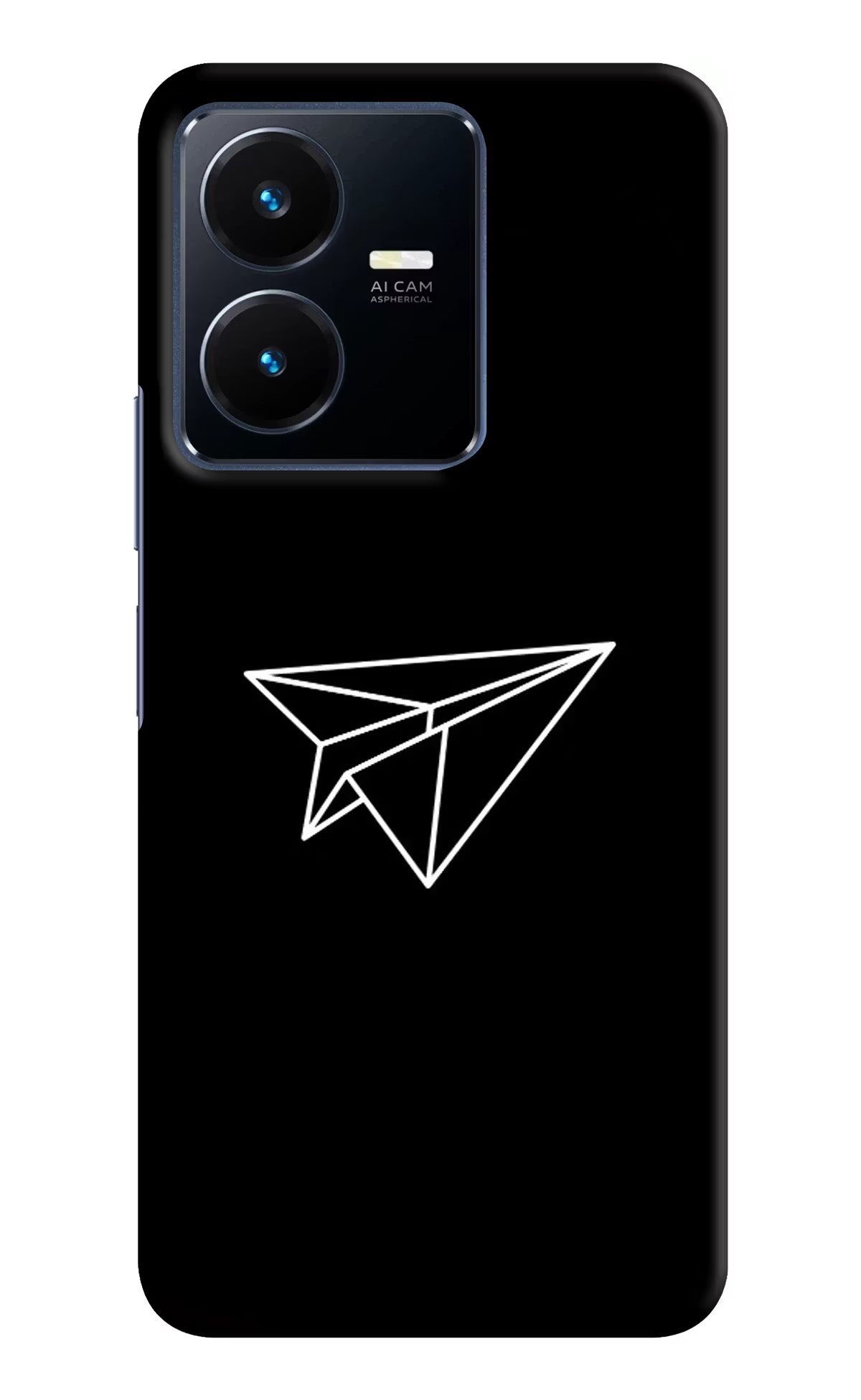 Paper Plane White Vivo Y22 Hard Case Back Cover by Casekaro