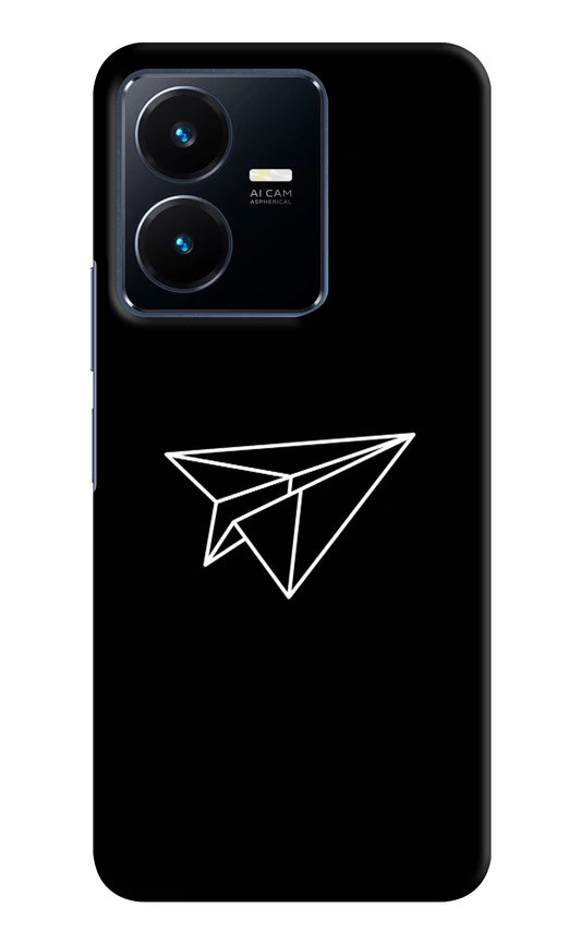 Paper Plane White Vivo Y22 Hard Case Back Cover by Casekaro