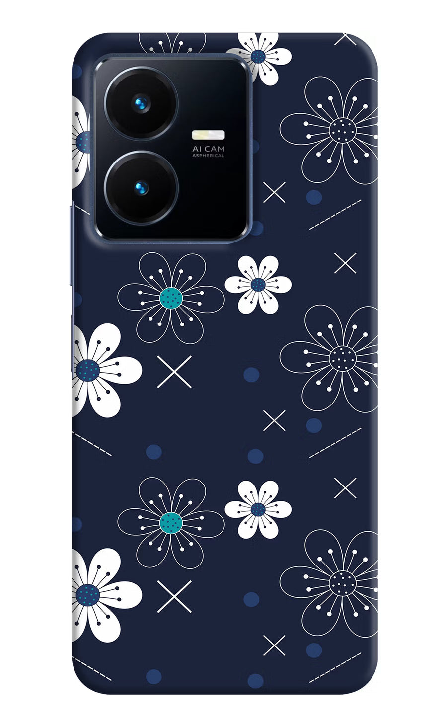 Flowers Vivo Y22 Back Cover, Hard case