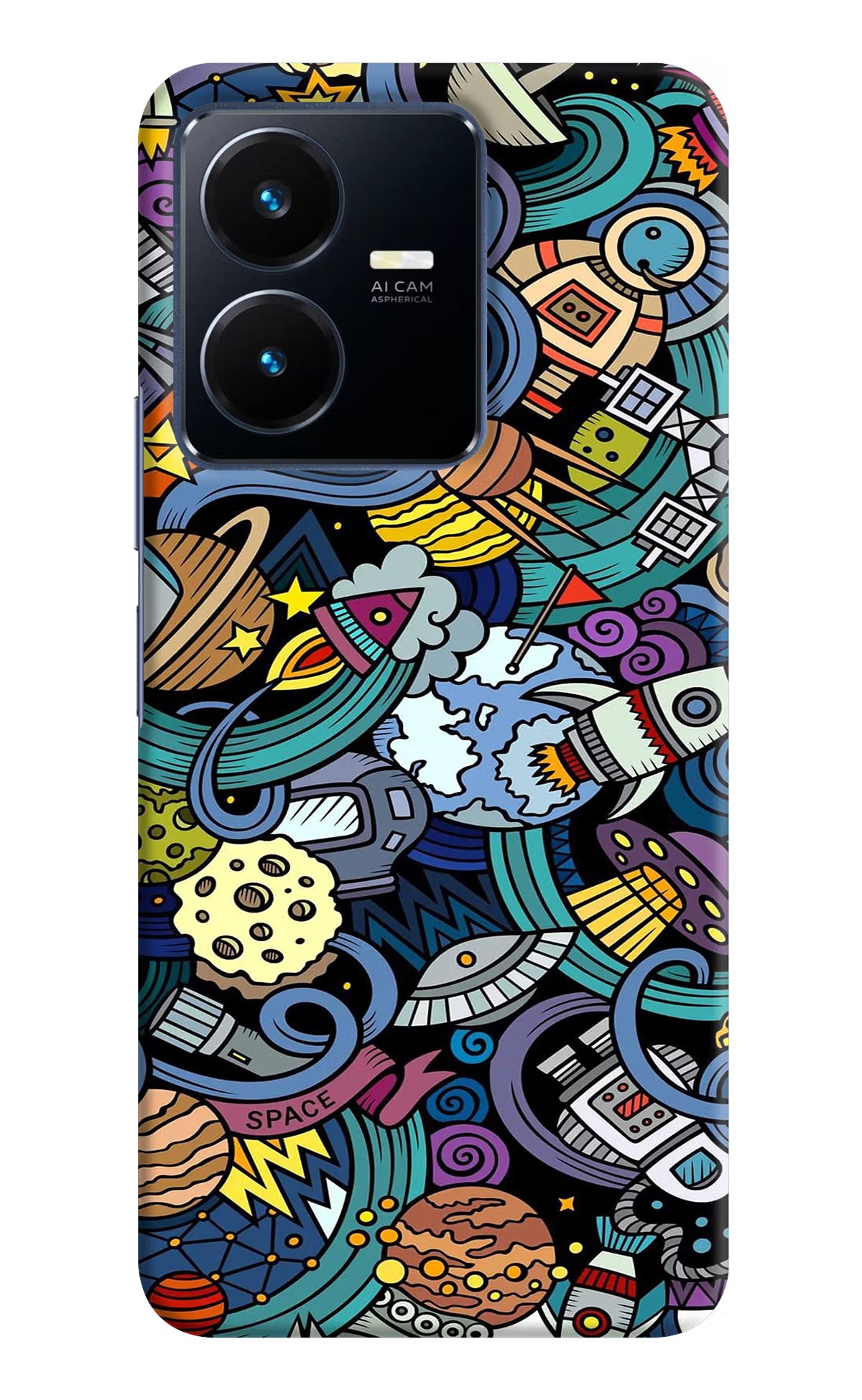 Space Abstract Vivo Y22 Hard Case Back Cover by Casekaro