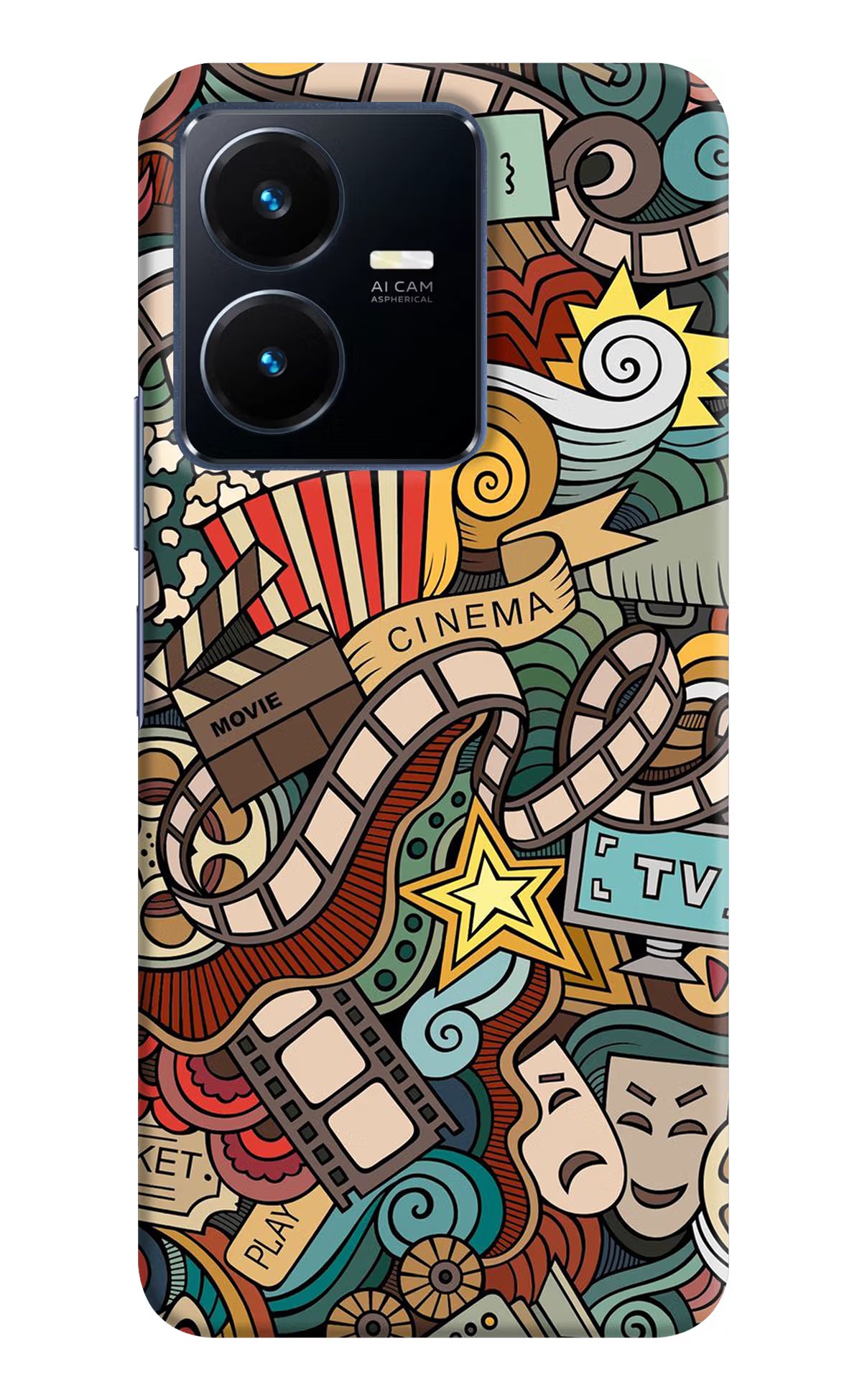 Cinema Abstract Vivo Y22 Hard Case Back Cover by Casekaro
