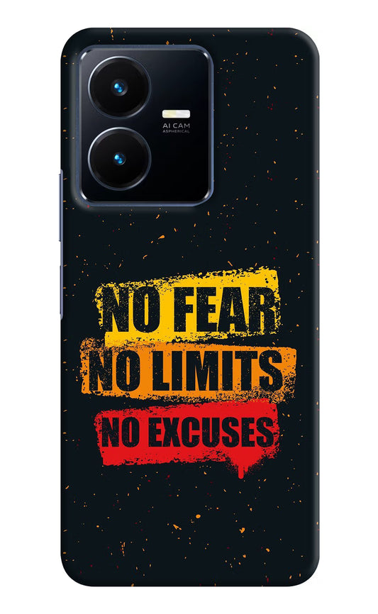 No Fear No Limits No Excuse Vivo Y22 Hard Case Back Cover by Casekaro