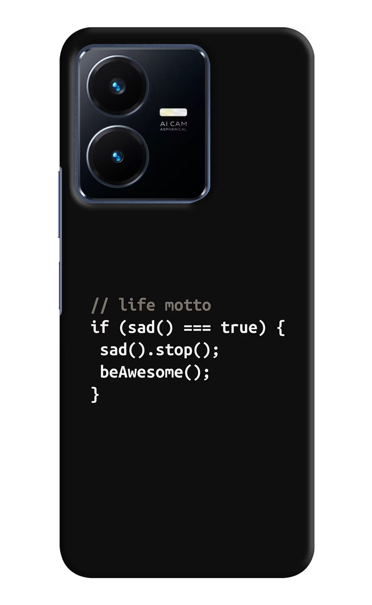 Life Motto Code Vivo Y22 Hard Case Back Cover by Casekaro