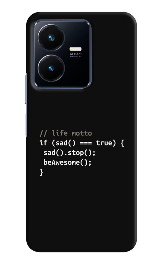 Life Motto Code Vivo Y22 Hard Case Back Cover by Casekaro
