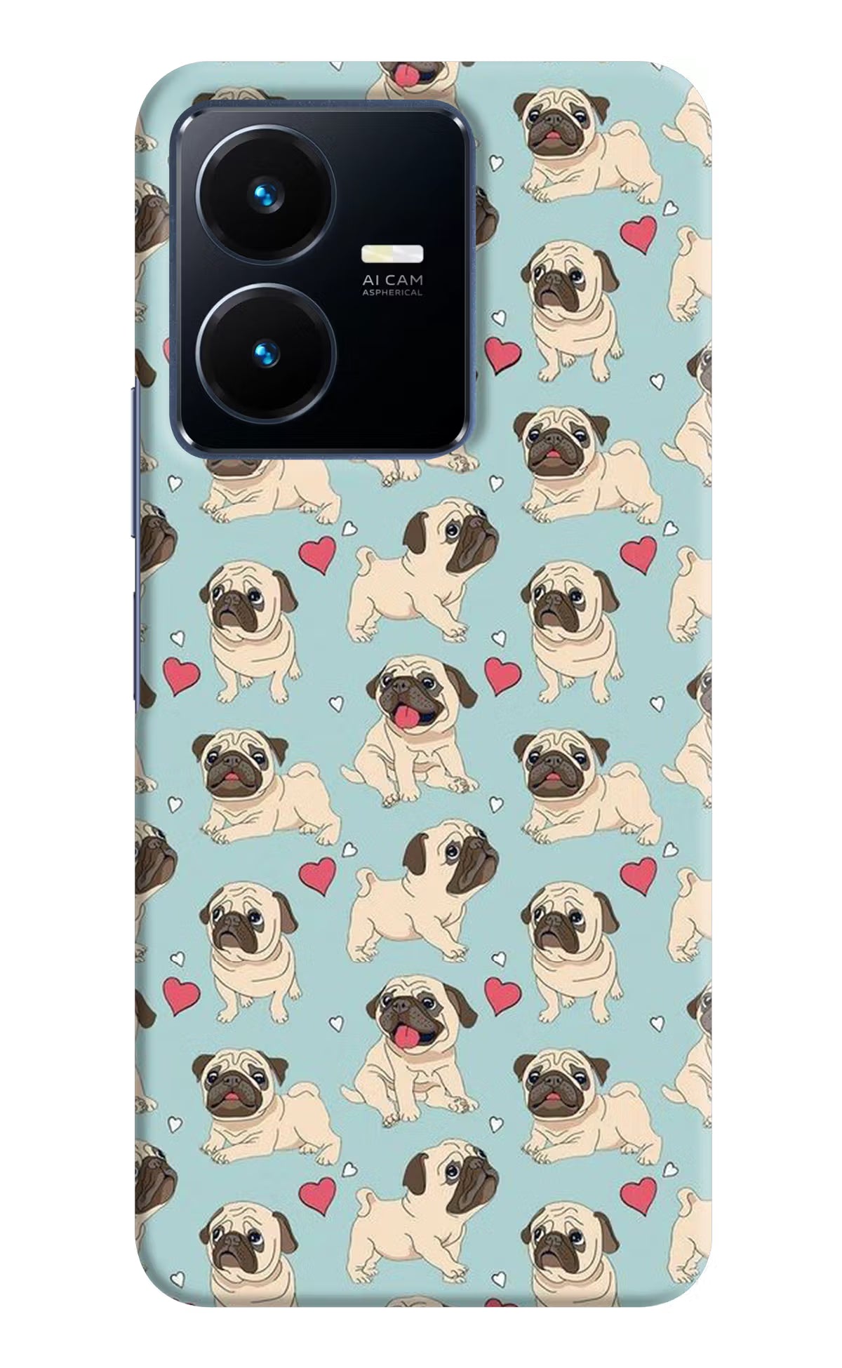 Pug Dog Vivo Y22 Hard Case Back Cover by Casekaro
