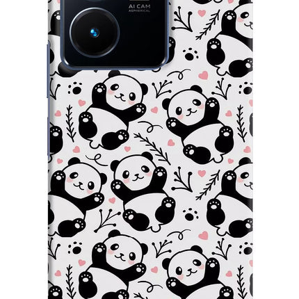 Cute Panda Vivo Y22 Hard Case Back Cover by Casekaro