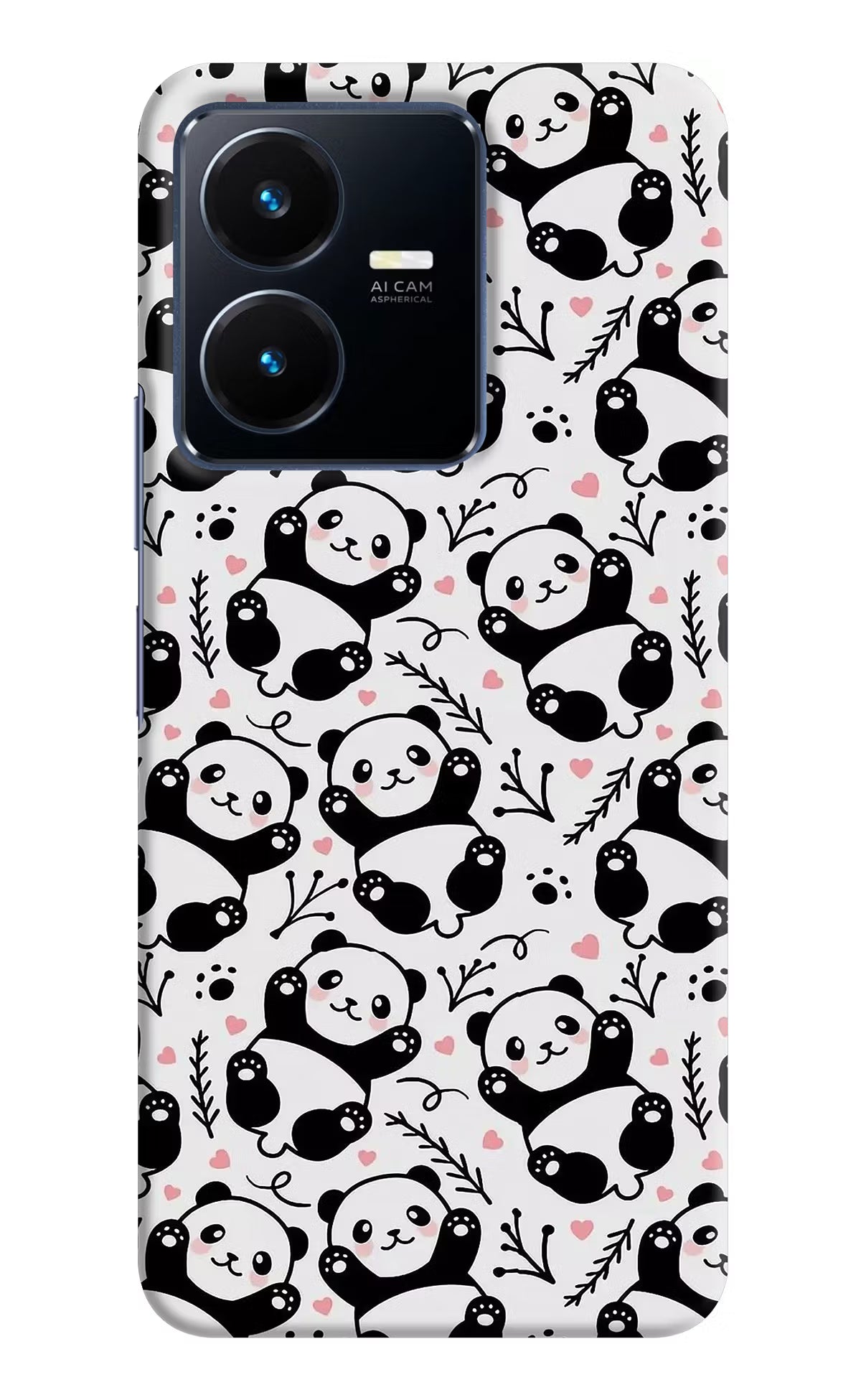 Cute Panda Vivo Y22 Hard Case Back Cover by Casekaro