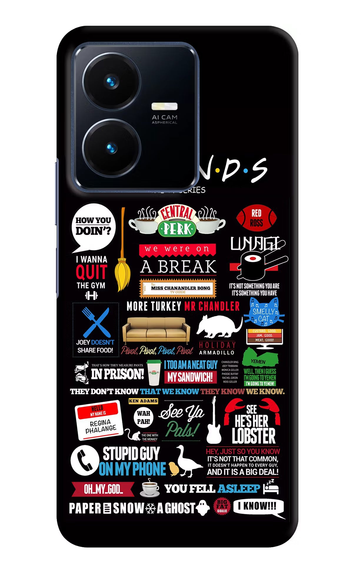 FRIENDS Vivo Y22 Hard Case Back Cover by Casekaro