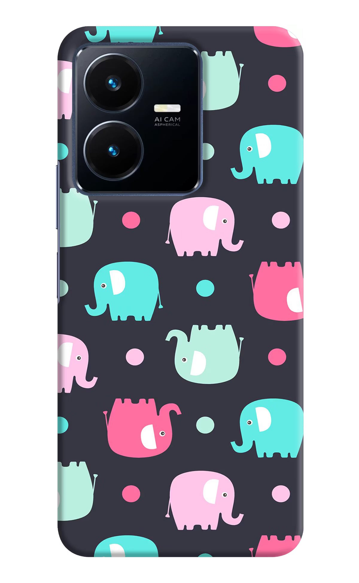Elephants Vivo Y22 Hard Case Back Cover by Casekaro