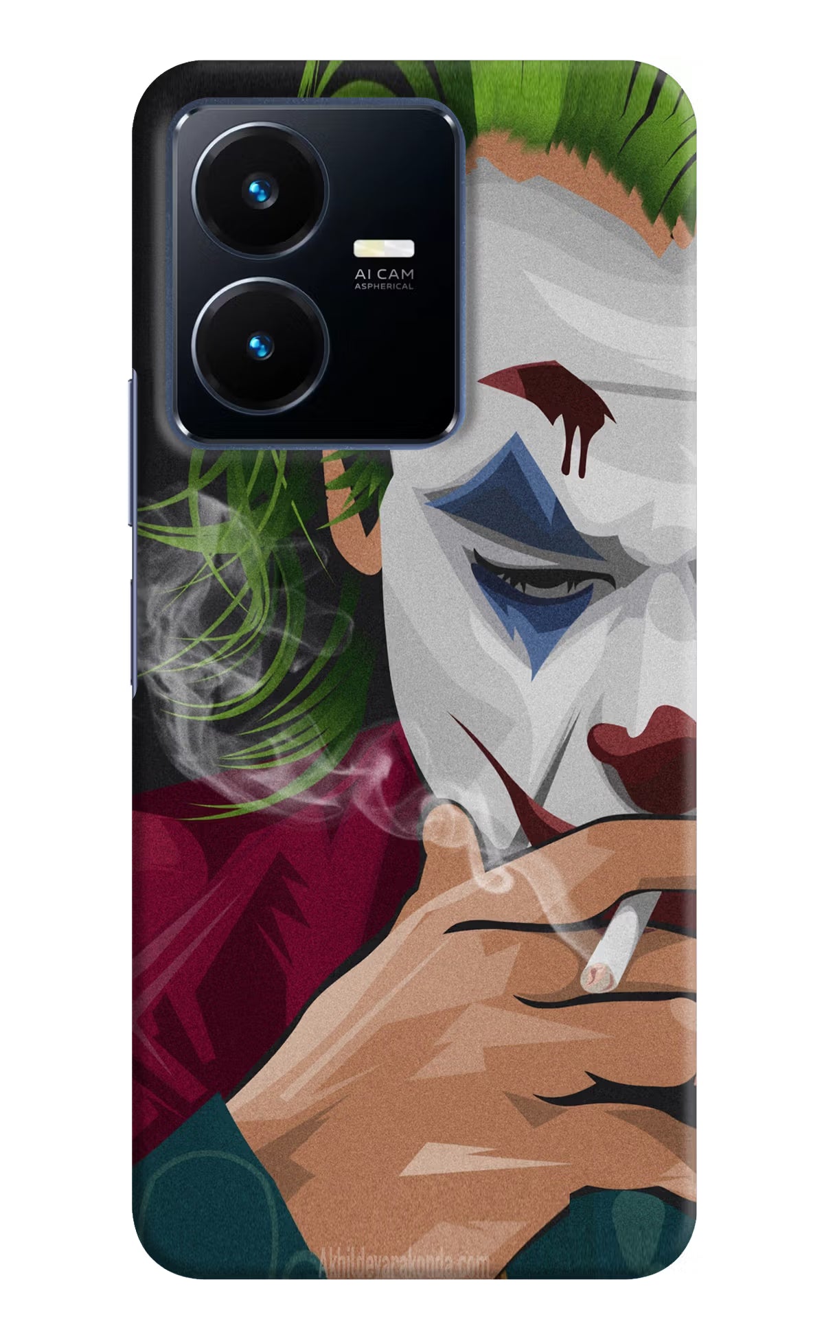 Joker Smoking Vivo Y22 Hard Case Back Cover by Casekaro